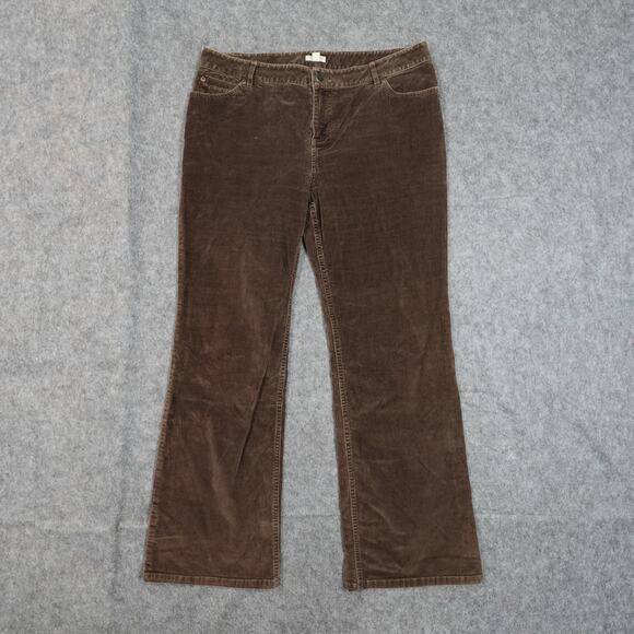 J. Jill Pants Womens 12 Petite Corduroy Boot Cut Brown Casual Stretch - Picture 1 of 10